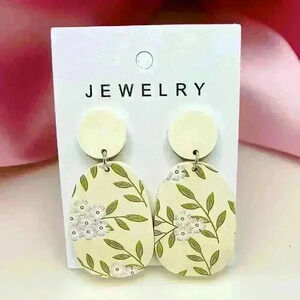Pink Cherry Blossom Acrylic Earrings
